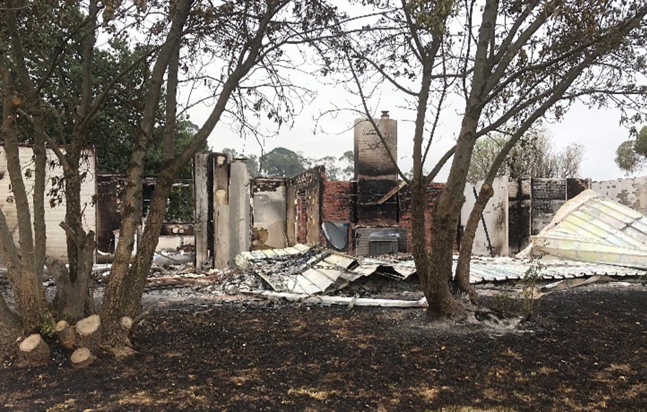 190313_Griffiths_940.jpg The remains of Griffiths' house after the fire. - VFL
